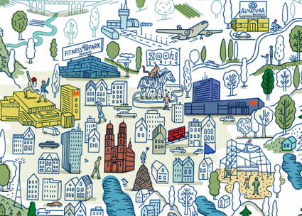 Illustration von Zürich Illustration von Zürich